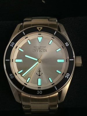 Invicta 49986 Ocean Voyage 39mm Gold Tone Black Bezel Watch - Image 1