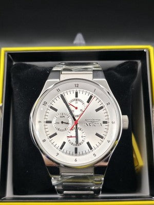 Invicta Racing 47546 Men’s 44mm Silver Dial Steel Watch Quartz - Image 1