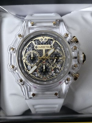 Invicta Racing Vaulthan 69689 Men’s Watch 44mm White Gold Skeleton Dial RARE - Image 1
