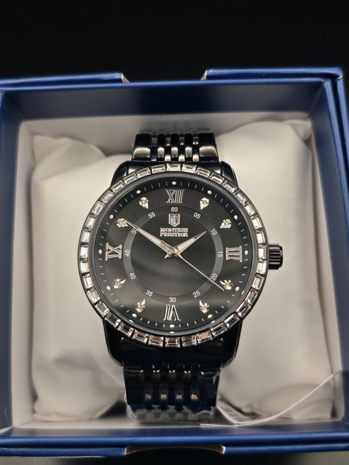 Montres Prestige Vetriore MPW-0243 Men's 45mm Black Quartz Watch NIB - Image 1