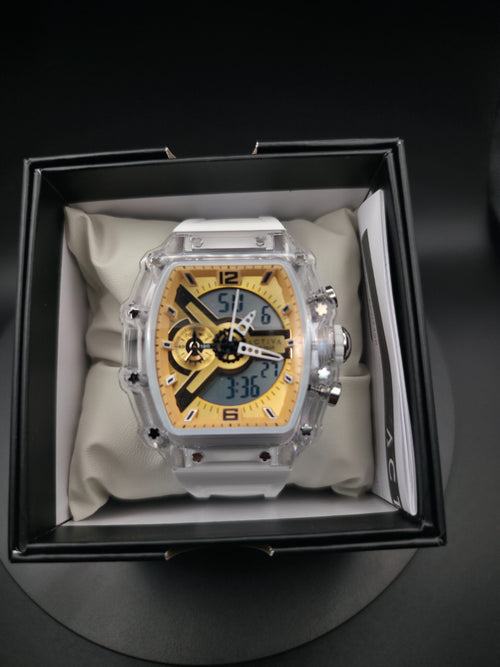 Activa by Invicta ACW2398-003 Men's 44mm Gold Dial Clear Case Analog Digital - Image 1