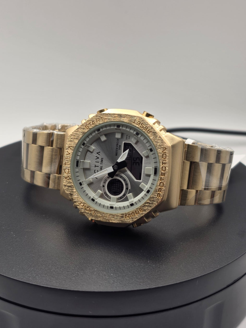Activa by Invicta ACWM423-008 Analog Digital Unisex Watch 45.5mm Gold Tone NIB - Image 3