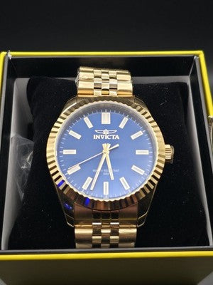 Invicta Specialty Oxford 47490 Men’s 43mm Gold Tone Blue Dial Watch - Image 1