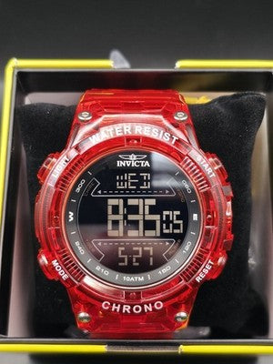 Invicta Racing Burnout Digital 49045 Men’s 52mm Transparent Red Watch - Image 1