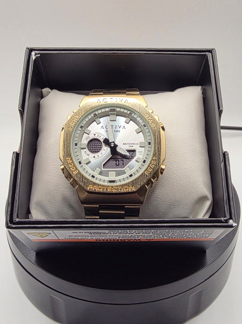 Activa by Invicta ACWM423-008 Analog Digital Unisex Watch 45.5mm Gold Tone NIB - Image 2
