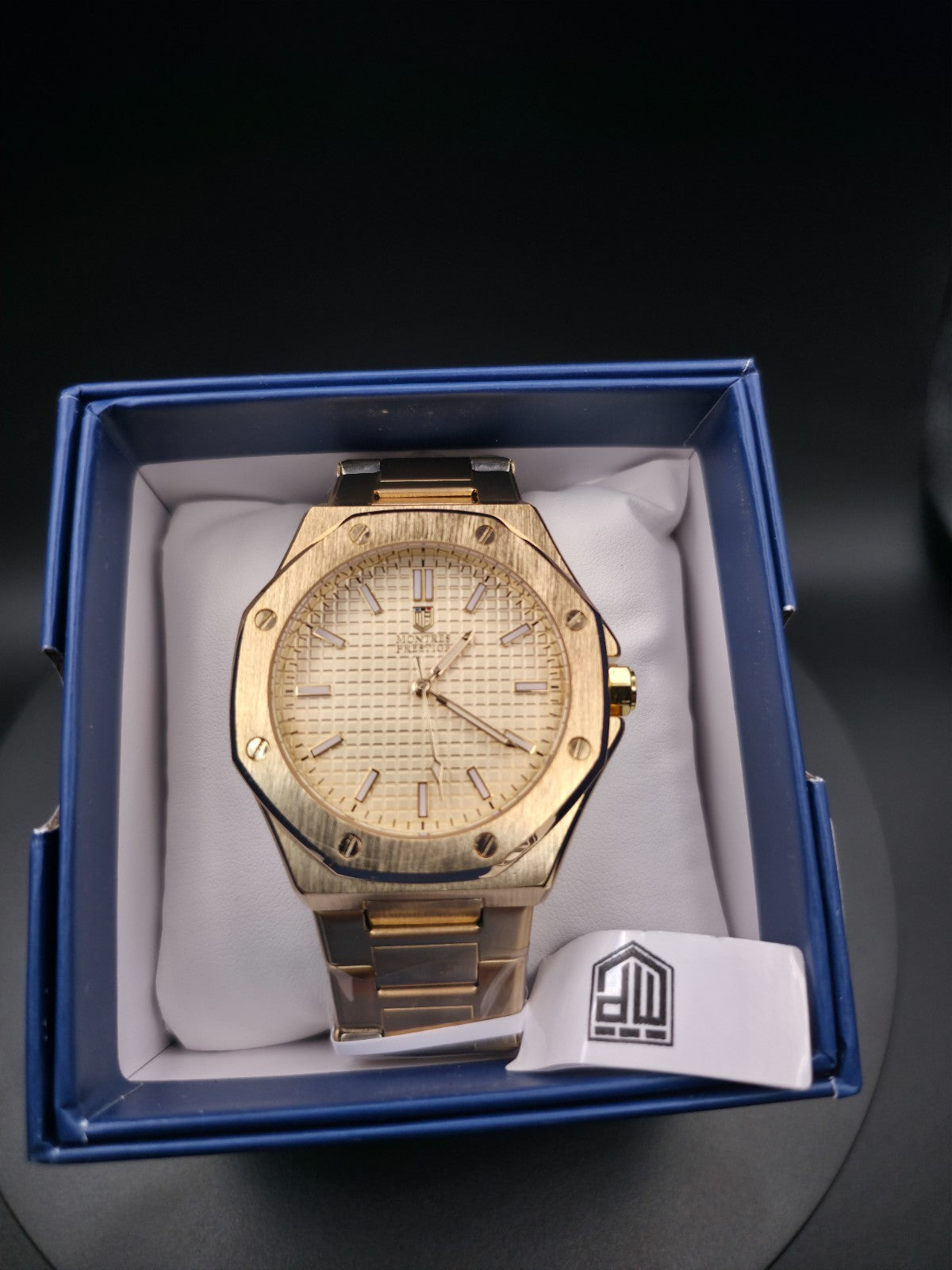 Montres Prestige MPW-0247 Men's 44mm Gold Tone Watch Quartz New w/ Box - Image 2