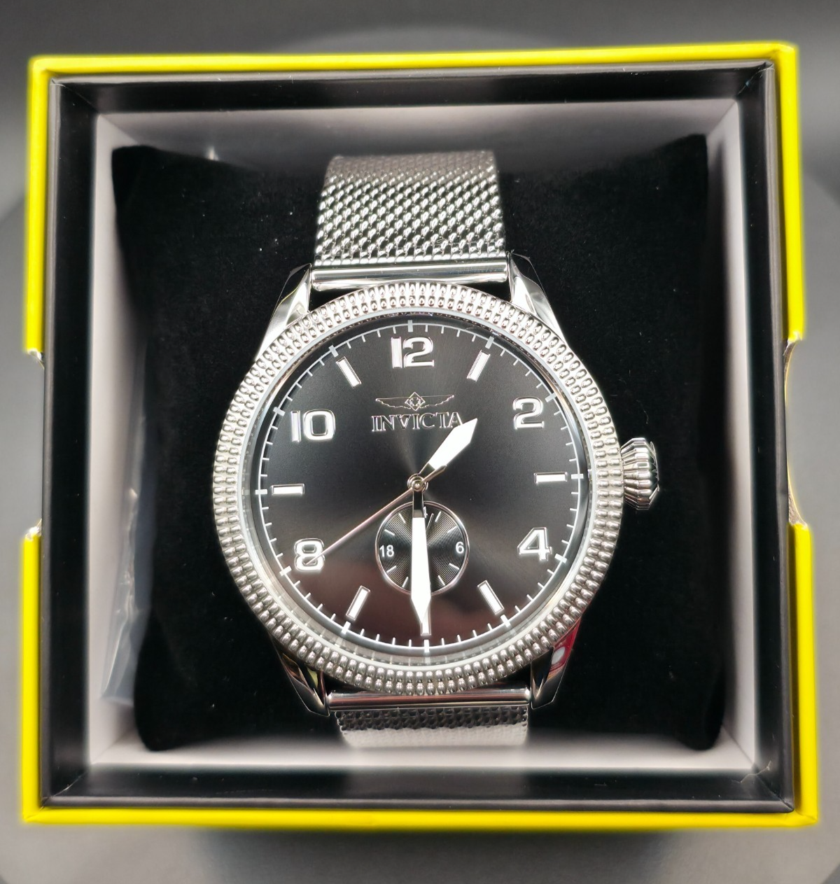 Invicta Vintage 47134 Men's 44mm Multifunction Black Dial Steel Watch Quartz New - Image 1