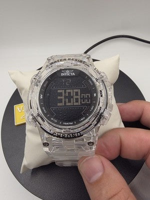 Invicta Racing Digital Watch Men Clear Chrono Round Translucent 49041 - 52mm - Image 1