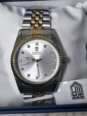 Montres Prestige MPW-0272 Men’s 38mm Gold Tone White Dial Watch - Image 2