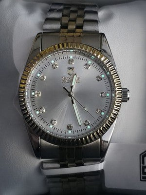 Montres Prestige MPW-0272 Men’s 38mm Gold Tone White Dial Watch - Image 1